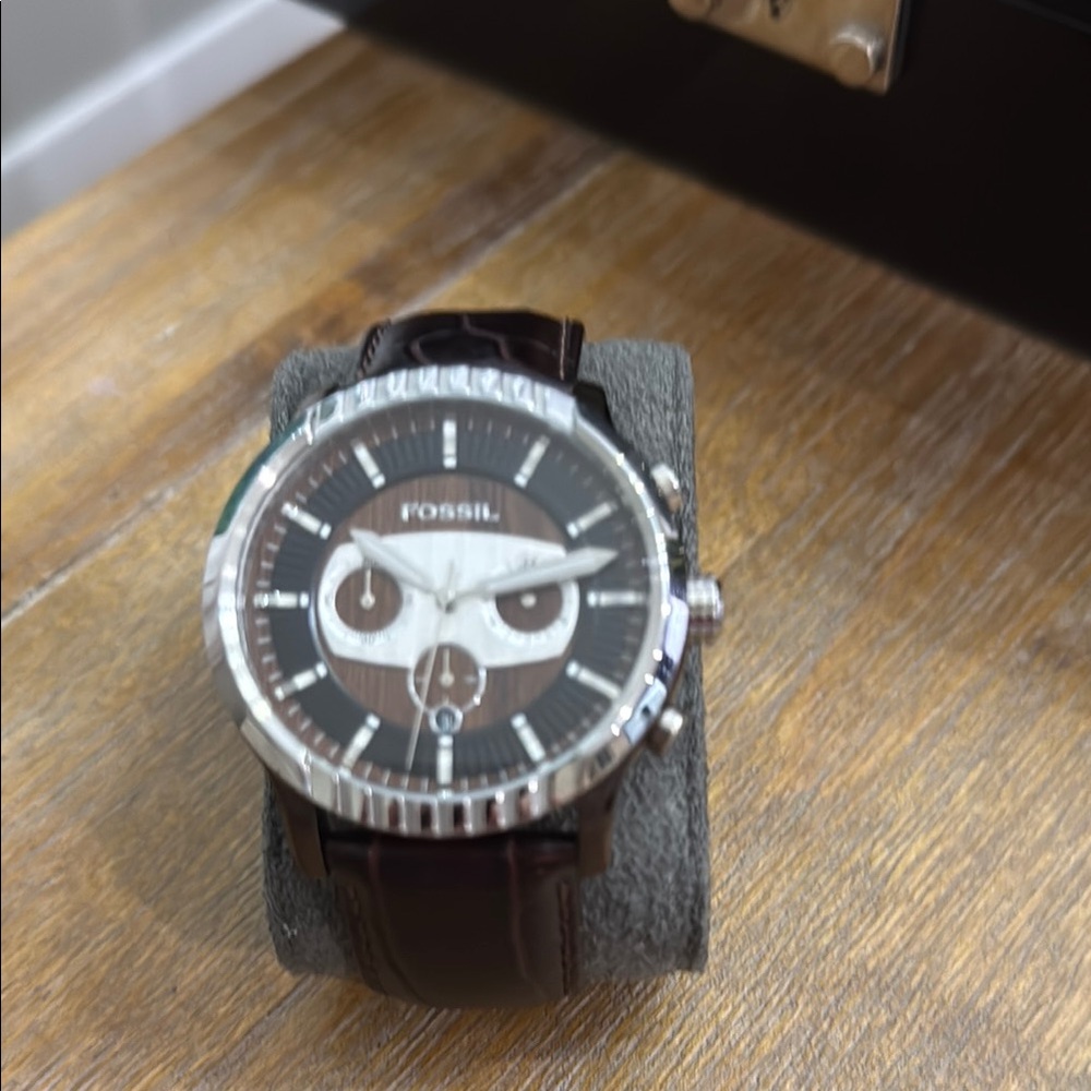 Fossil Dark Brown and Silver Chronograph Watch